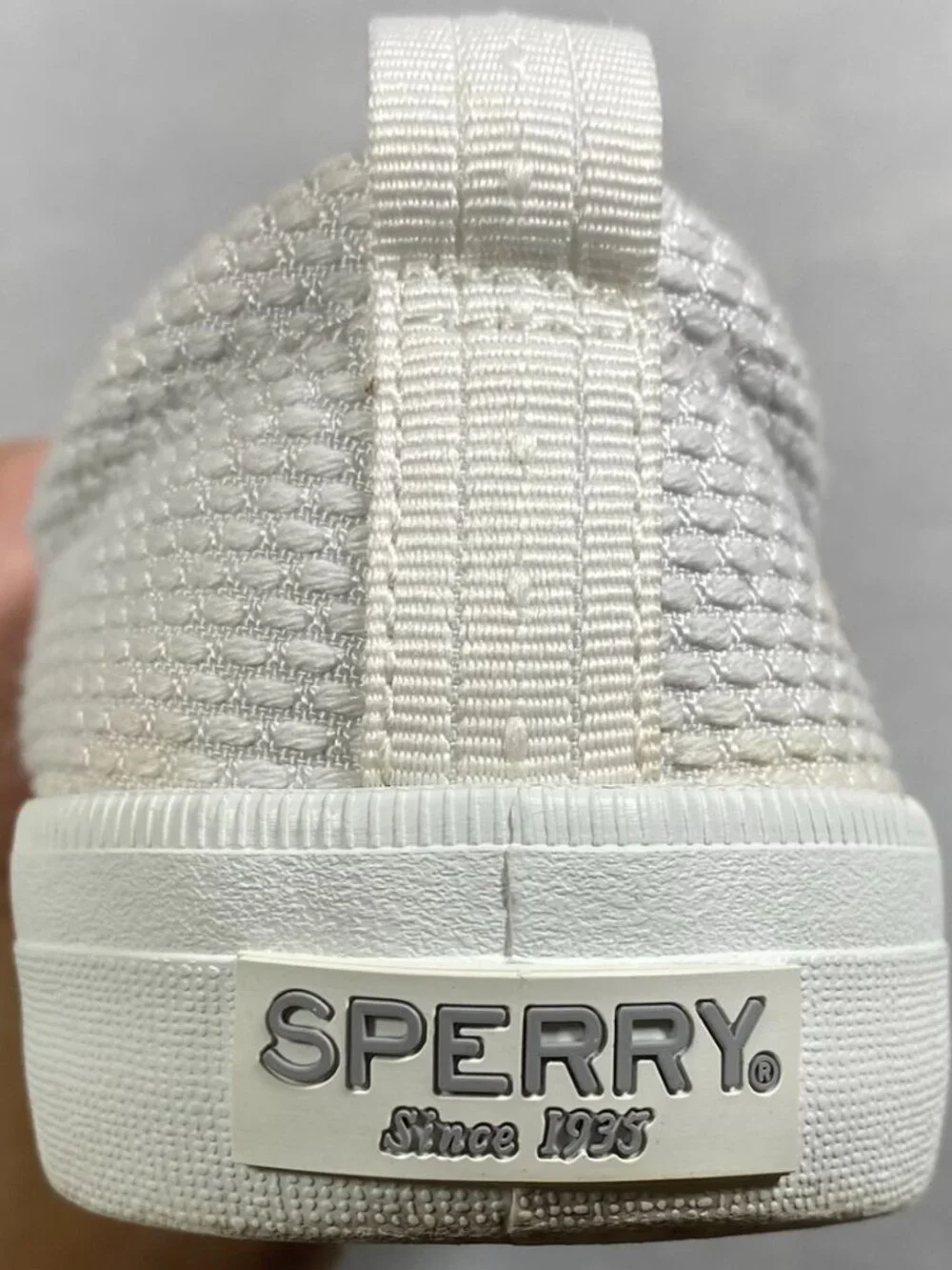 Sperry Crest Vibe Textured White Memory Foam Comfort Sneakers Womens Size 7